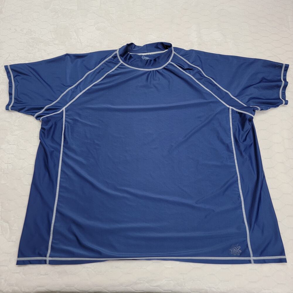 UVSkinz Men's 4XL Rash Guard Swim Shirt Navy Blue UPF 50+ Sun Protection Big